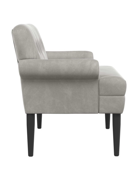 Loveseat con bottoni imbottiti Grigio Chiaro 120 x 66 x 78 cm