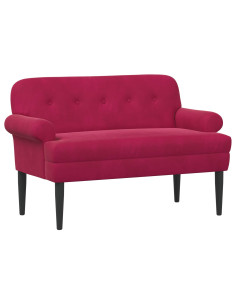 Loveseat con bottoni imbottiti Rosso Vino 120 x 66 x 78 cm 2