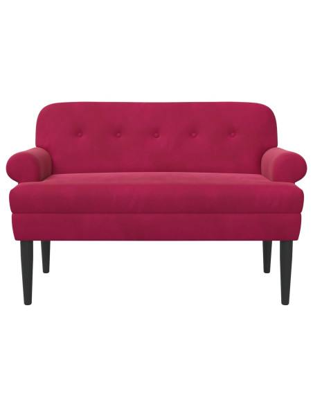 Loveseat con bottoni imbottiti Rosso Vino 120 x 66 x 78 cm