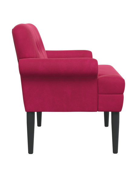 Loveseat con bottoni imbottiti Rosso Vino 120 x 66 x 78 cm