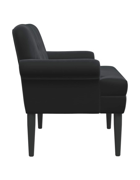 Loveseat con bottoni imbottiti Nero 120 x 66 x 78 cm