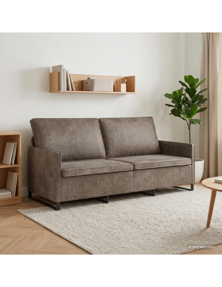 Divano a 3 posti Grigio Scuro 190 x 81 x 82 cm