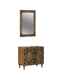 Set di mobili per il bagno Montaggio a parete 2 pcs Marrone
