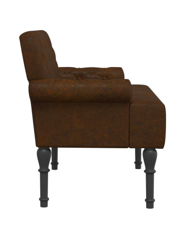 Loveseat con bottoni imbottiti Marrone 120 x 65 x 78 cm