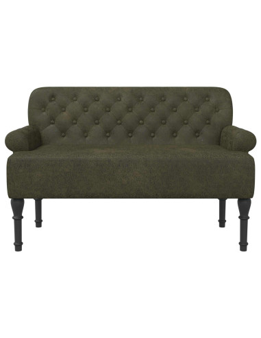Loveseat con bottoni imbottiti Verde militare 120 x 65 x 78 cm