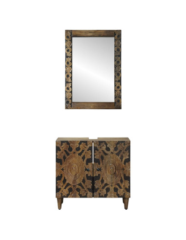 Set di mobili per il bagno Montaggio a parete 2 pcs Marrone