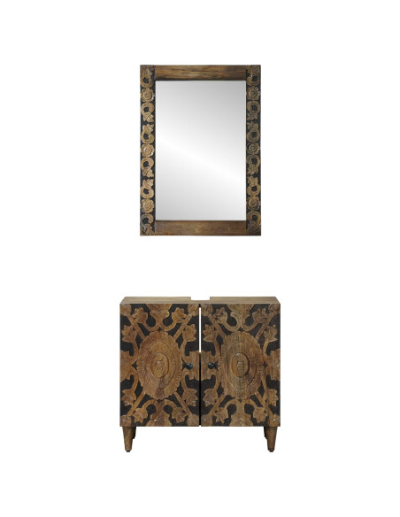 Set di mobili per il bagno Montaggio a parete 2 pcs Marrone