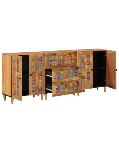 Credenza 3 pcs Naturale 60 x 33,5 x 75 cm
