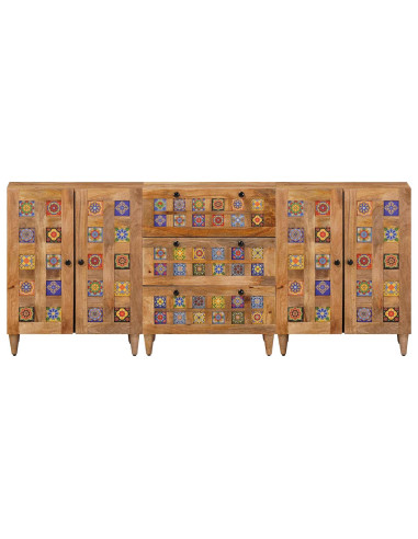 Credenza 3 pcs Naturale 60 x 33,5 x 75 cm
