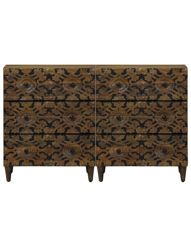 Credenza 2 pcs Marrone 60 x 33,5 x 75 cm