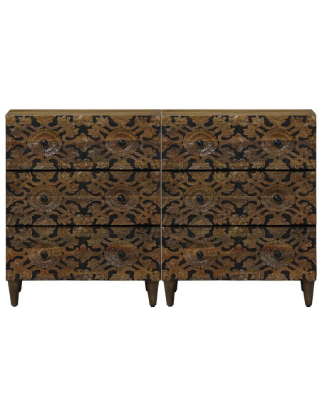 Credenza 2 pcs Marrone 60 x 33,5 x 75 cm