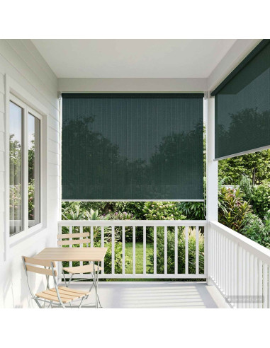 Tenda a Rullo Esterno Blocco UV 90% Verde Scuro 160 x 230 cm