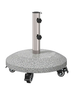 Base per Ombrello in Granito con Ruote per Pali da 4-5 cm 2