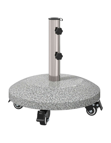 Base per Ombrello in Granito con Ruote per Pali da 4-5 cm