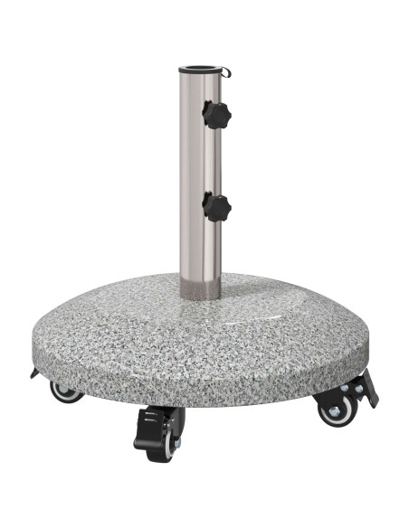 Base per Ombrello in Granito con Ruote per Pali da 4-5 cm