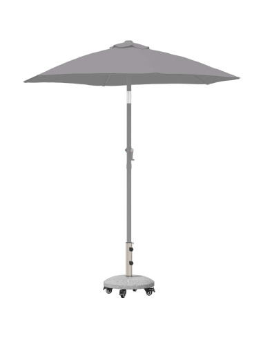 Base per Ombrello in Granito con Ruote per Pali da 4-5 cm