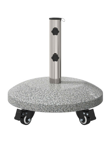 Base per Ombrello in Granito con Ruote per Pali da 4-5 cm