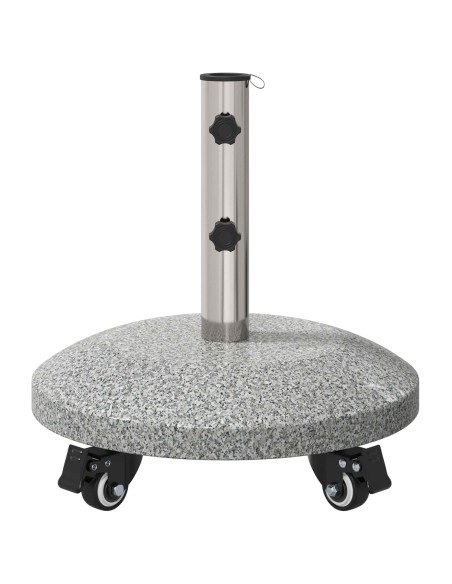 Base per Ombrello in Granito con Ruote per Pali da 4-5 cm