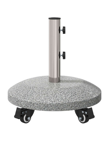 Base per Ombrello in Granito con Ruote per Pali da 4-5 cm