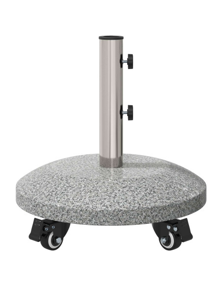 Base per Ombrello in Granito con Ruote per Pali da 4-5 cm