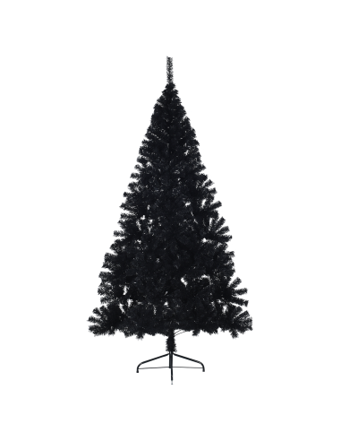 Albero di Natale artificiale con luci integrate Nero 240 cm PVC