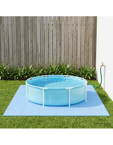 Tappetino per piscina 40 pcs Blu 14,4 m² Schiuma EVA