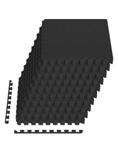 Tappetino per piscina 50 pcs Nero 18 m² Schiuma EVA 2