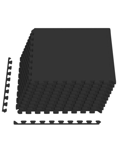 Tappetino per piscina 40 pcs Nero 14,4 m² Schiuma EVA