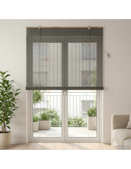 Tenda a rullo Grigio 130 x 220 cm Bambù