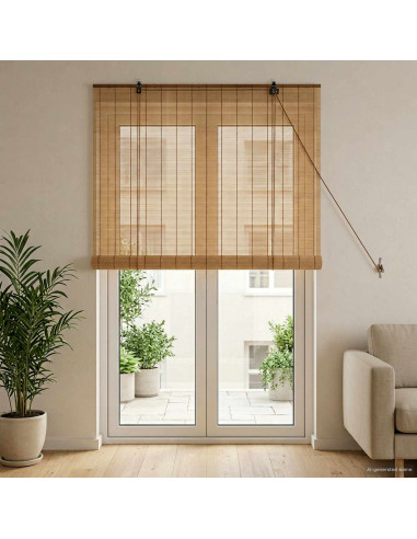 Tenda a rullo Marrone 90 x 220 cm Bambù
