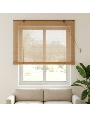 Tenda a rullo Marrone 130 x 160 cm Bambù