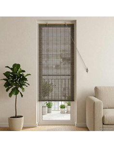 Tenda a rullo Grigio 50 x 220 cm Bambù