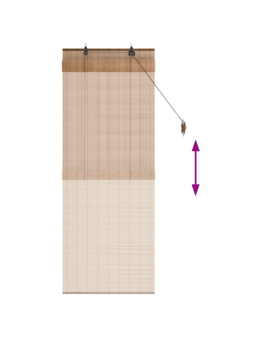 Tenda a rullo Marrone 70 x 160 cm Bambù