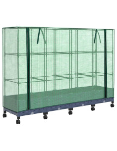 Vaso da Giardino con Copertura per Serra e Ruote 4 pz PP 2