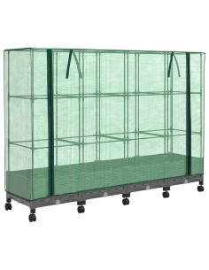 Vaso da Giardino con Copertura per Serra e Ruote 4 pz PP 2