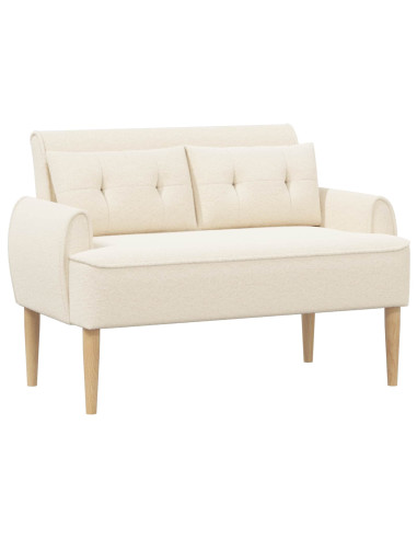 Loveseat con bottoni imbottiti Crema 117 x 67 x 77 cm Bouclé