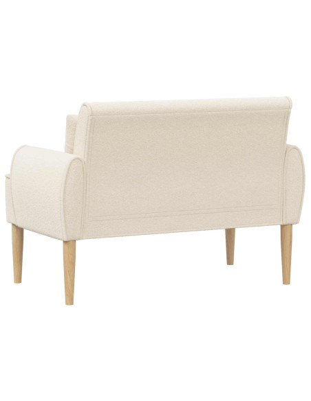 Loveseat con bottoni imbottiti Crema 117 x 67 x 77 cm Bouclé