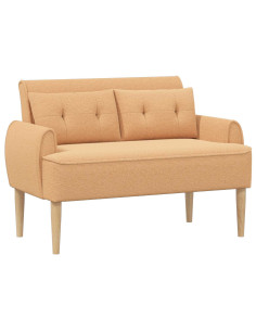 Loveseat con bottoni imbottiti Beige 117 x 67 x 77 cm Bouclé 2