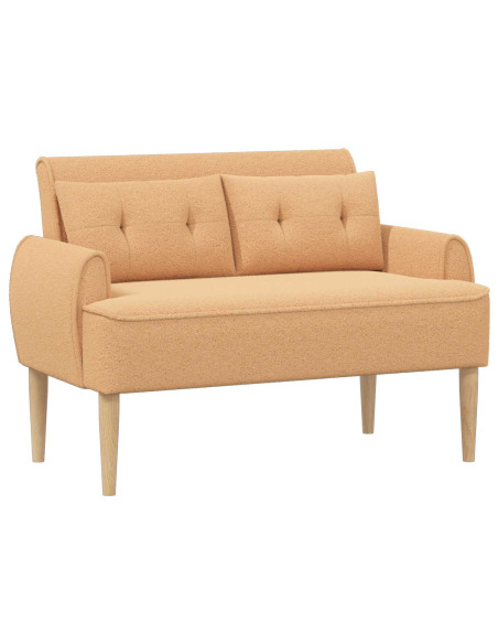 Loveseat con bottoni imbottiti Beige 117 x 67 x 77 cm Bouclé