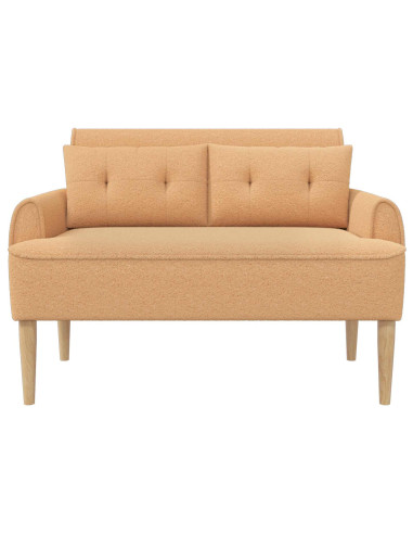 Loveseat con bottoni imbottiti Beige 117 x 67 x 77 cm Bouclé