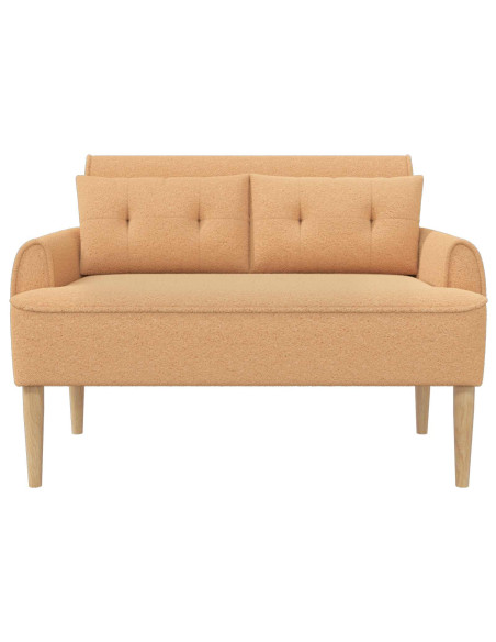 Loveseat con bottoni imbottiti Beige 117 x 67 x 77 cm Bouclé