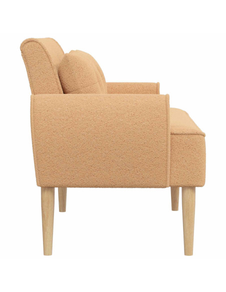 Loveseat con bottoni imbottiti Beige 117 x 67 x 77 cm Bouclé