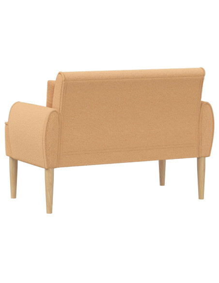 Loveseat con bottoni imbottiti Beige 117 x 67 x 77 cm Bouclé