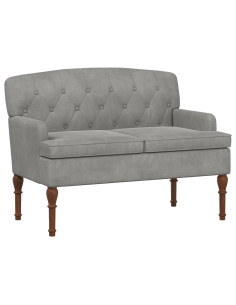 Loveseat con bottoni imbottiti Grigio Chiaro 111 x 65 x 79 cm 2