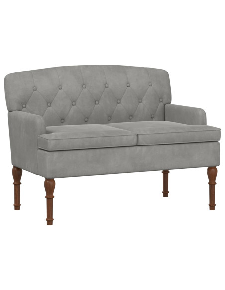 Loveseat con bottoni imbottiti Grigio Chiaro 111 x 65 x 79 cm