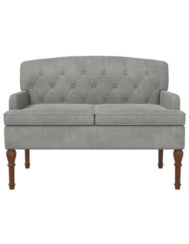 Loveseat con bottoni imbottiti Grigio Chiaro 111 x 65 x 79 cm