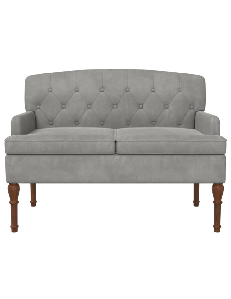 Loveseat con bottoni imbottiti Grigio Chiaro 111 x 65 x 79 cm