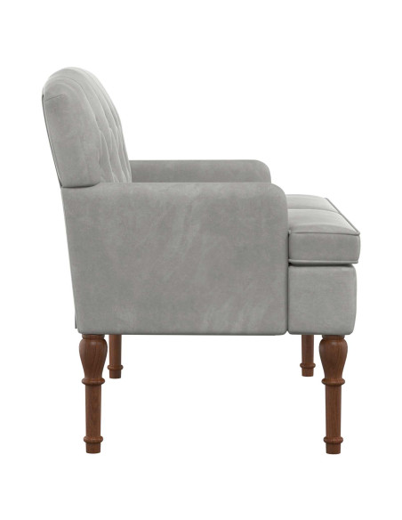 Loveseat con bottoni imbottiti Grigio Chiaro 111 x 65 x 79 cm