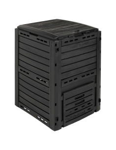 Compostiera da giardino Nero 59,5 x 60 x 81,5 cm 280 l 100% PP 2