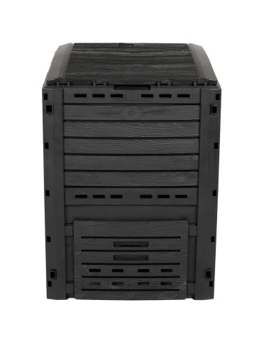 Compostiera da giardino Nero 59,5 x 60 x 81,5 cm 280 l 100% PP